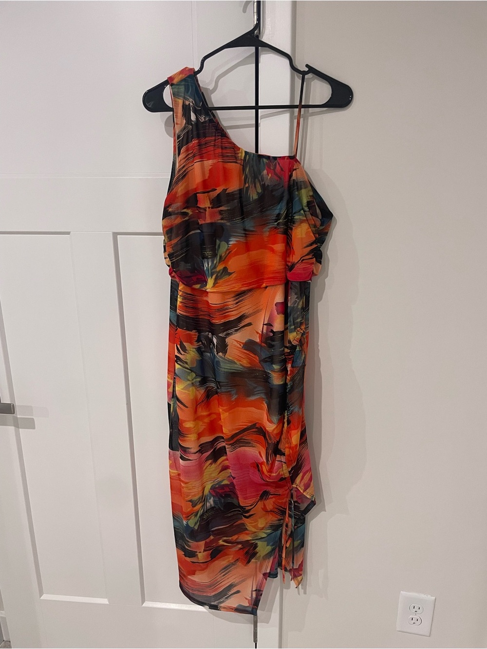 Bluebell Cocktail Asymmetric Multicolor Abstract Print Dress